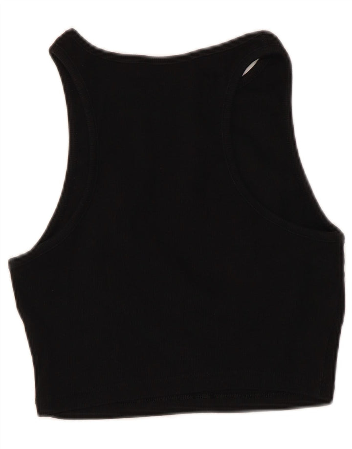 Zara Top corto sin mangas para mujer UK 44 Grande Negro