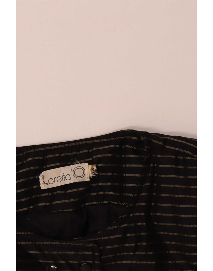 Loretta'O Chaqueta Bolero De Doble Botonadura IT 42 Mediana Rayas Negras