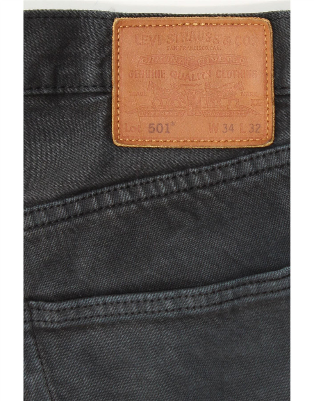 LEVI'S Vaqueros rectos 501 para hombre W34 L32 Algodón negro