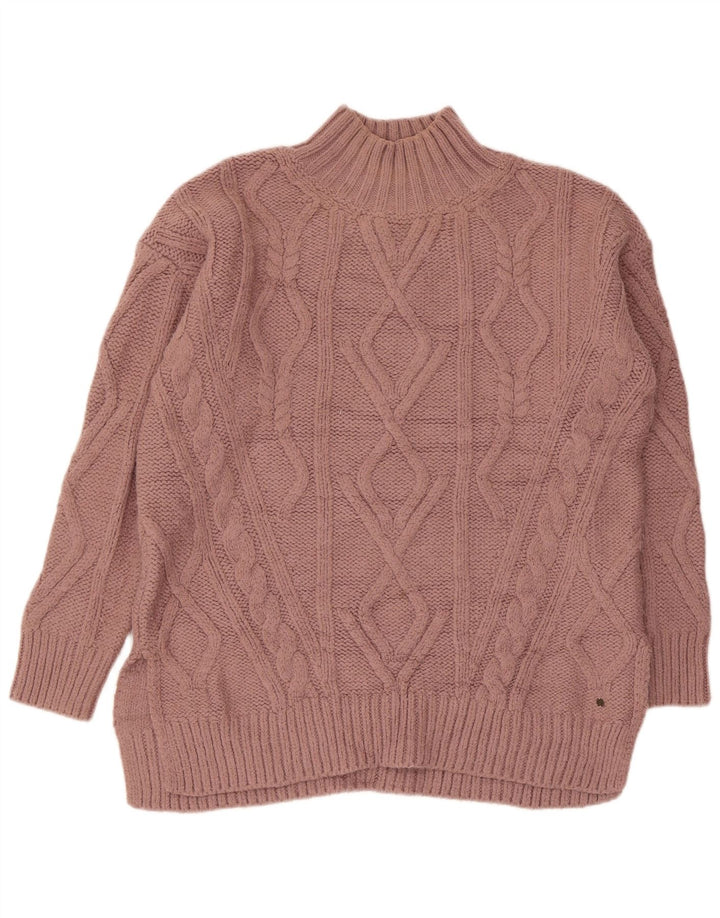 Fat Face - Jersey extragrande con cuello de tortuga para mujer, talla S, color rosa