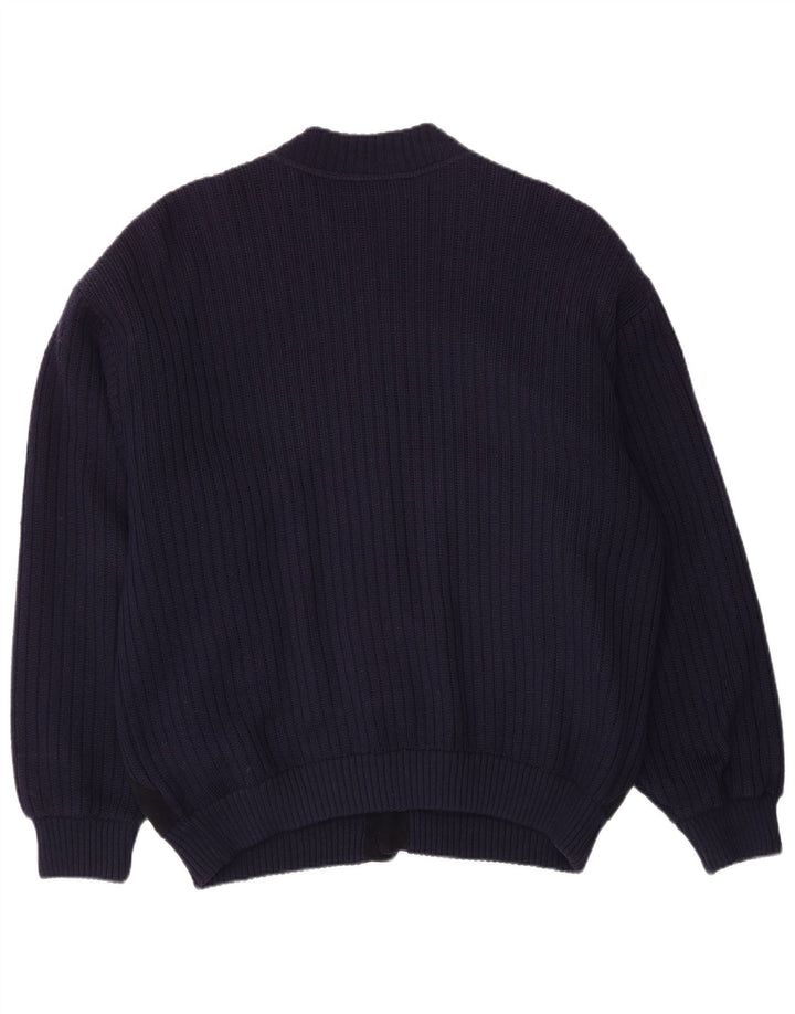 Life Line - Cárdigan para hombre, talla grande, color azul marino