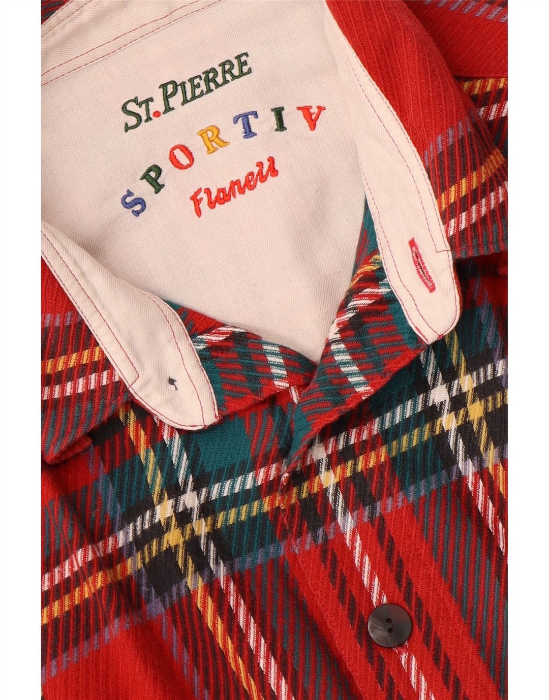 VINTAGE camisa de franela para hombre a cuadros rojos grandes