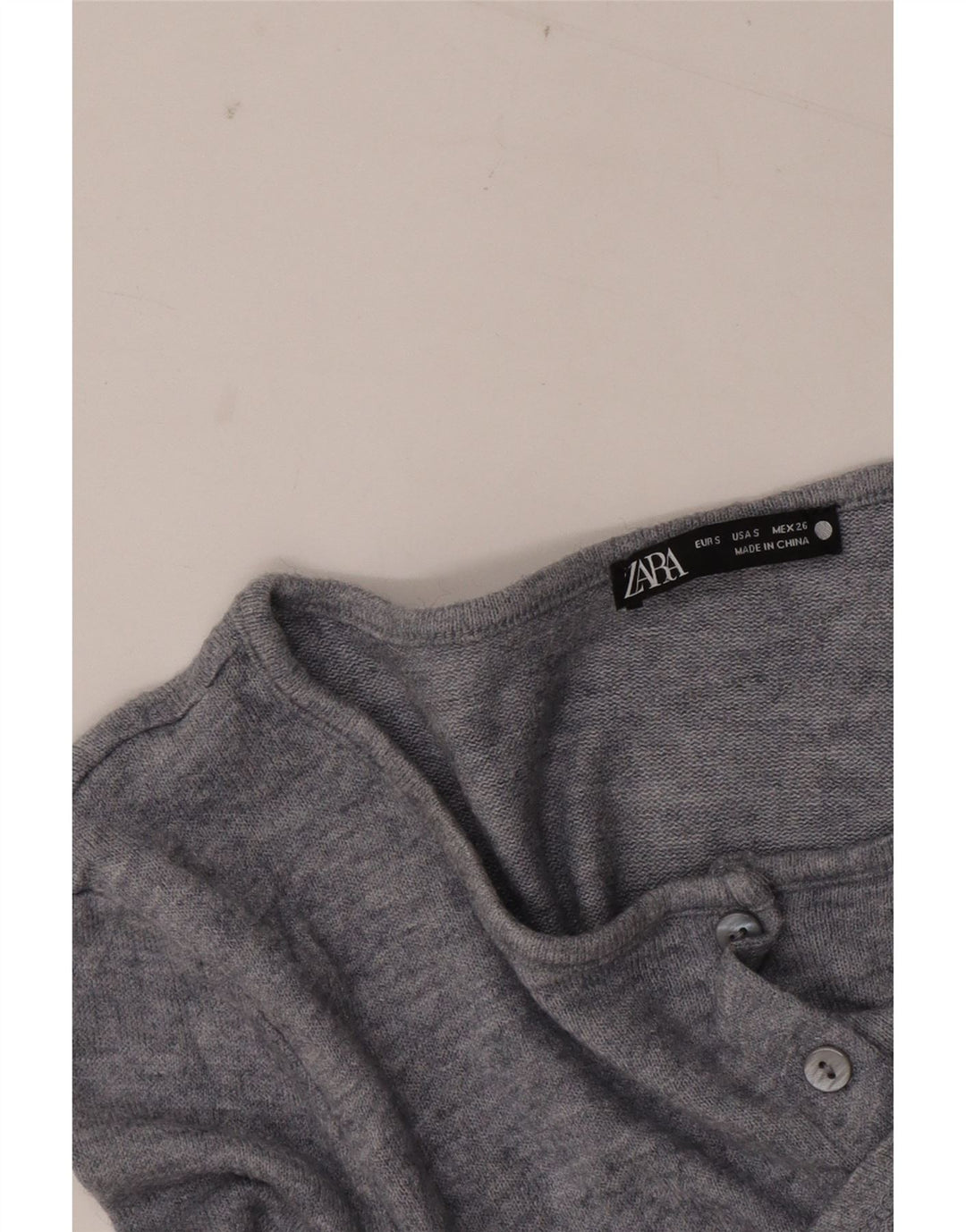 Zara Mujer Crop Cardigan Top UK 10 Small Gris