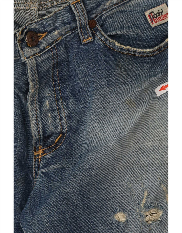 Roy Rogers Jeans desgastados para mujer W34 L32 Algodón azul