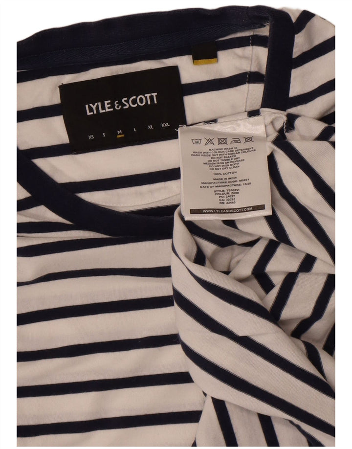 Camiseta Lyle & Scott para hombre Top mediano de algodón a rayas blancas