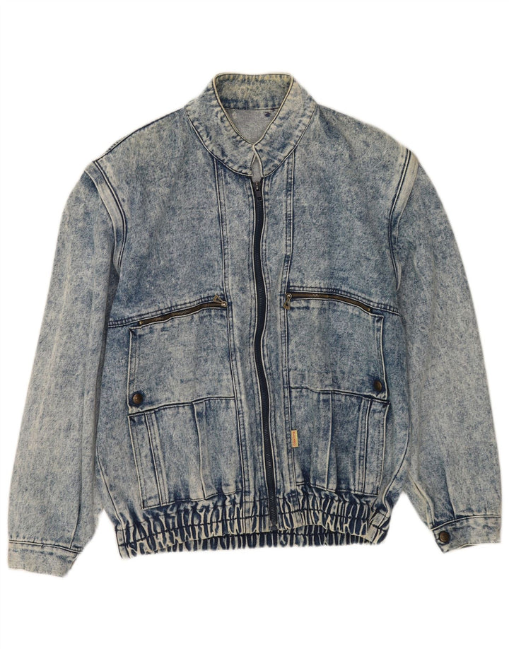Vintage hombres chaqueta de mezclilla Reino Unido 40 azul grande