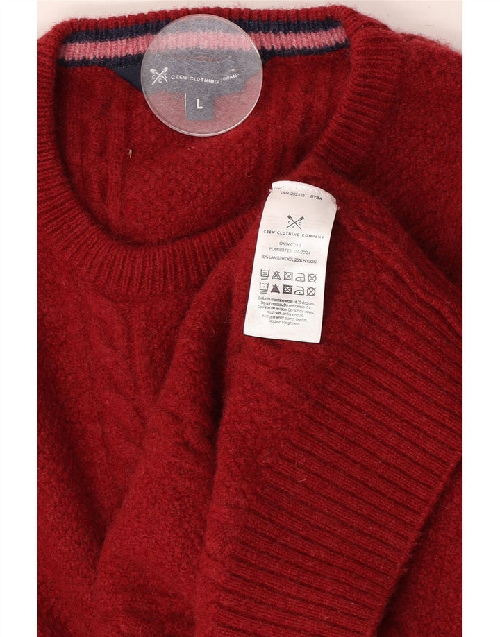 Crew Clothing - Jersey con cuello para hombre, talla grande, lana de cordero roja