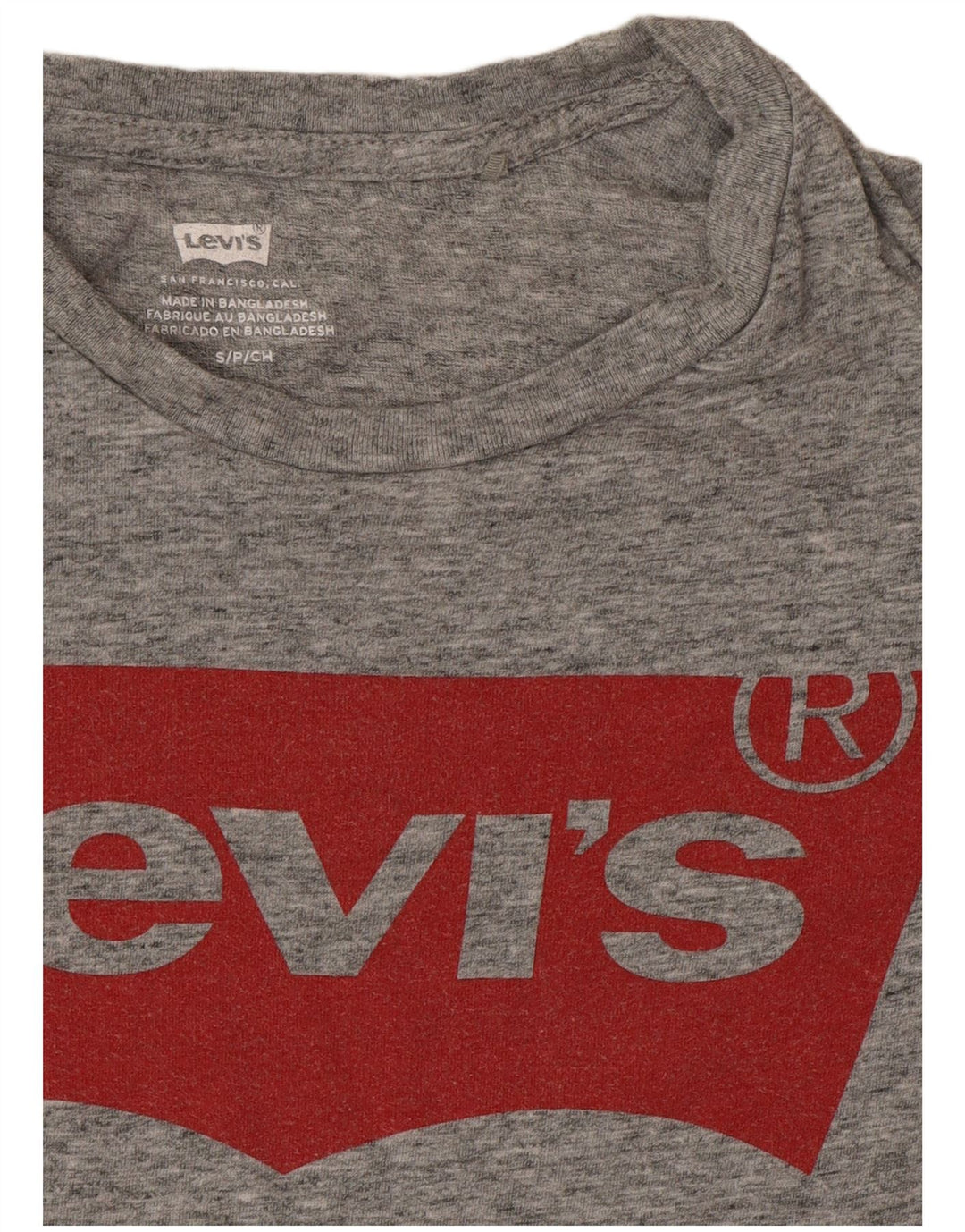 Levi's Camiseta gráfica para mujer Top UK 10 Small Grey Moteado