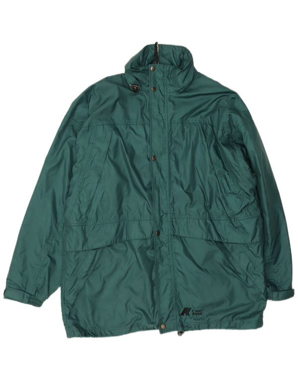 K-Way Chaqueta impermeable holgada para hombre UK 40 Large Poliamida verde