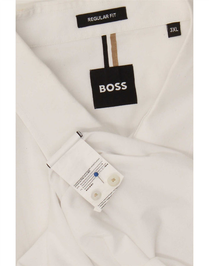 Camisa Hugo Boss Hombre Regular Fit 3XL Algodón Blanco
