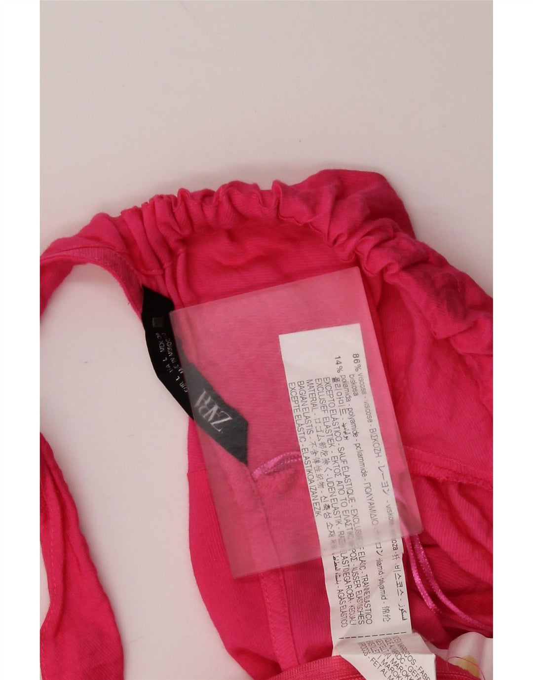 Zara Vestido Acampanado para Mujer UK 44 Grande Viscosa Rosa