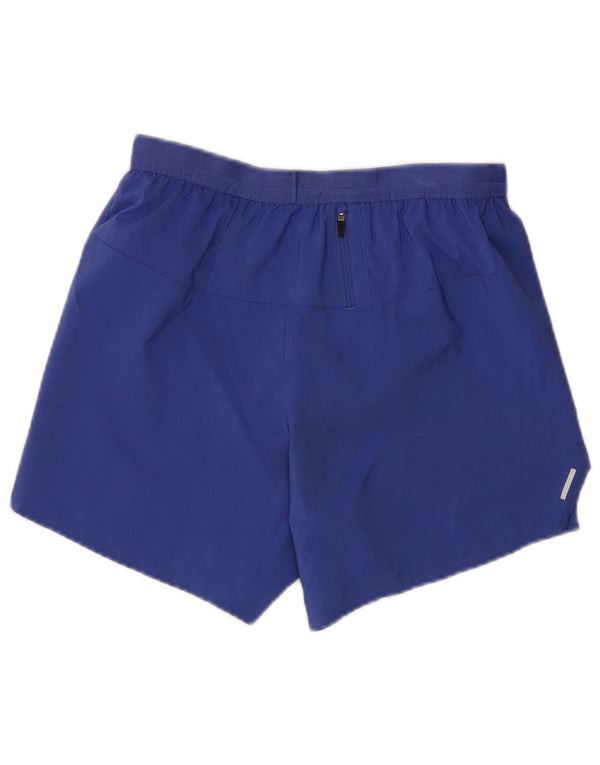 NIKE Womens Dri Fit Sport Shorts UK 12 Medium  Blue Polyester