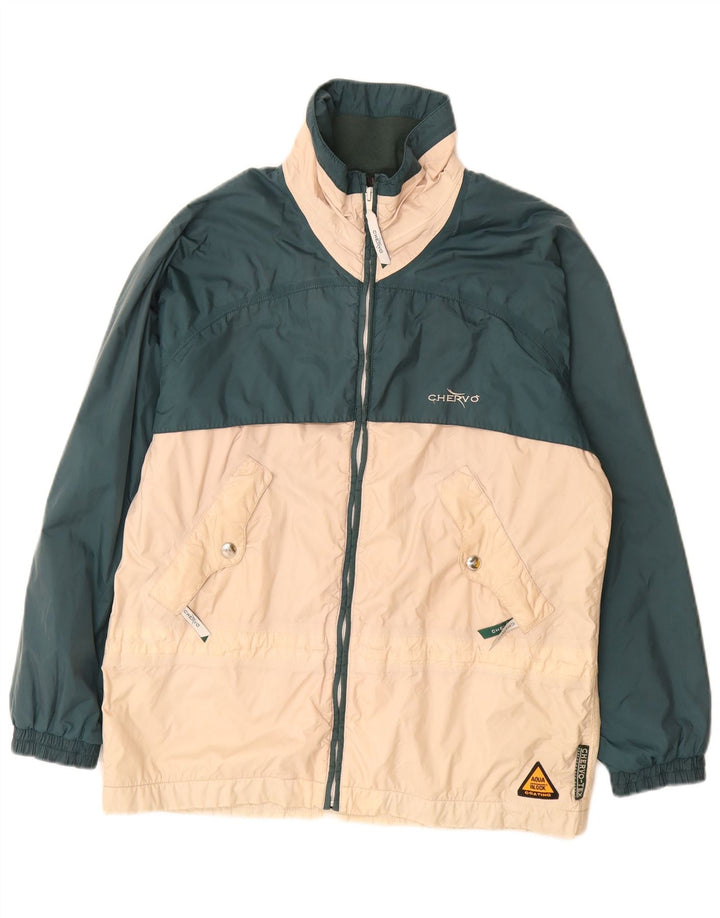 Chervo Chaqueta cortavientos estampada para hombre UK 36 Small Verde Colorblock