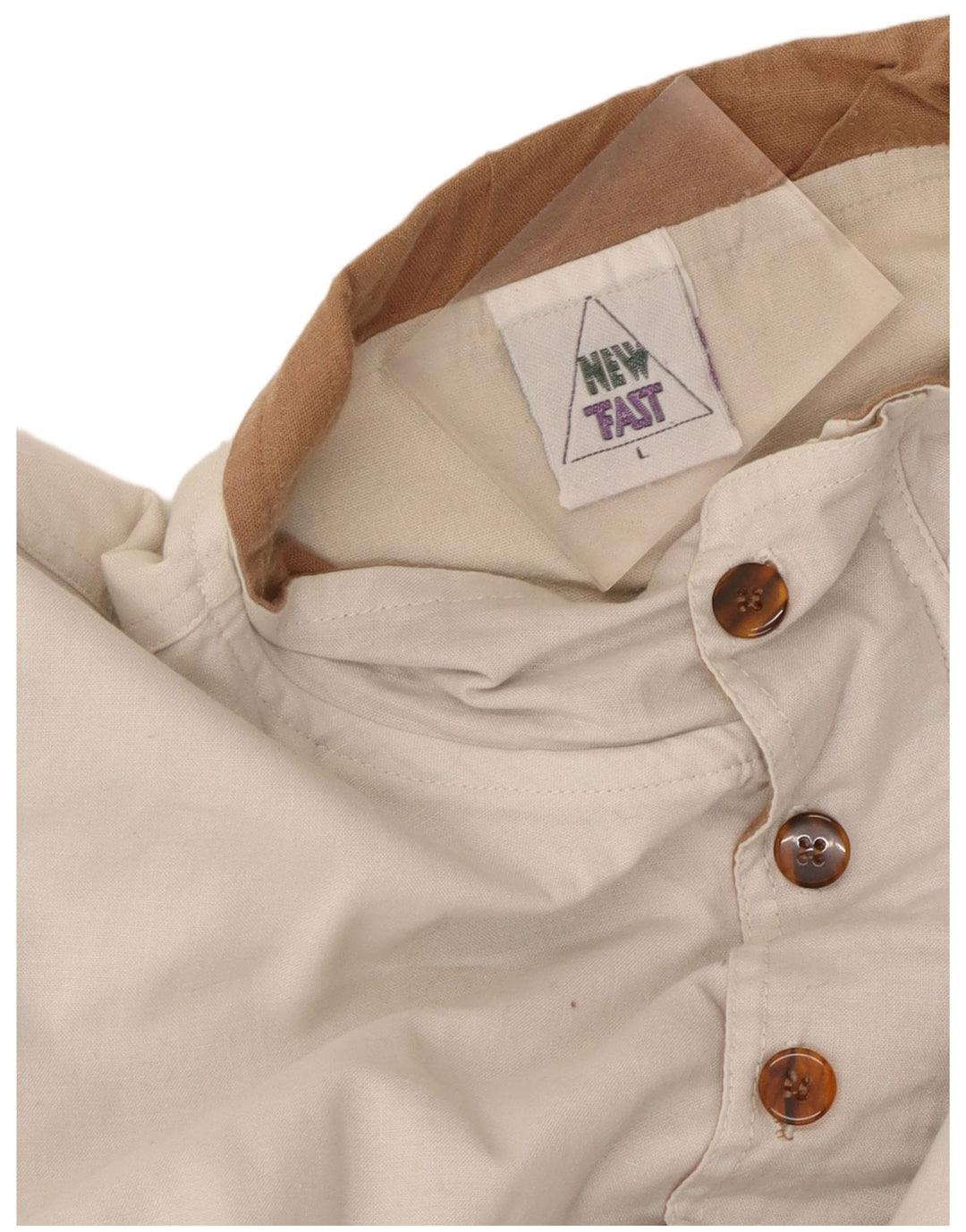 Nuevo Fast Mens Botón Cuello Sudadera Jumper Grande Algodón Blanco