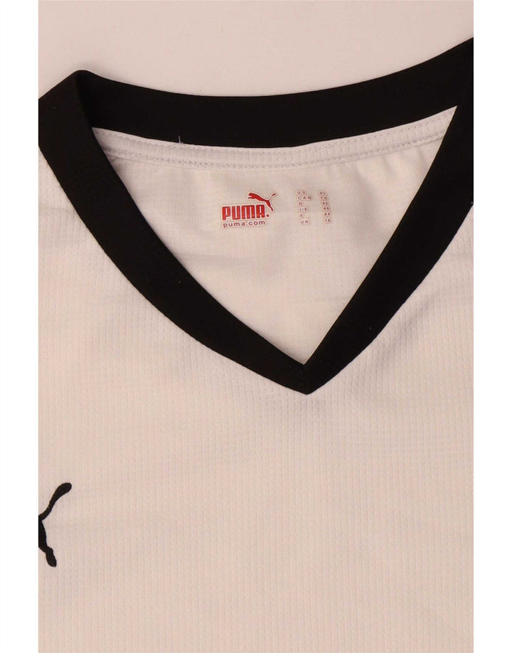 Puma Camiseta para mujer Top UK 40 Grande Blanco Colorblock Poliéster