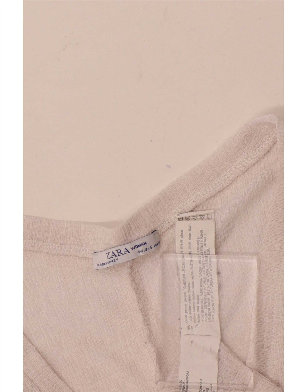 Zara Mujer Crop Blusa Extragrande Top UK 10 Small Rosa Poliéster