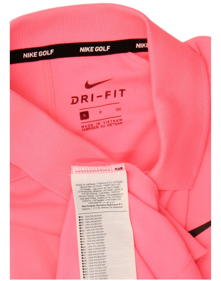 Nike Polo Dri Fit para hombre pequeño poliéster rosa