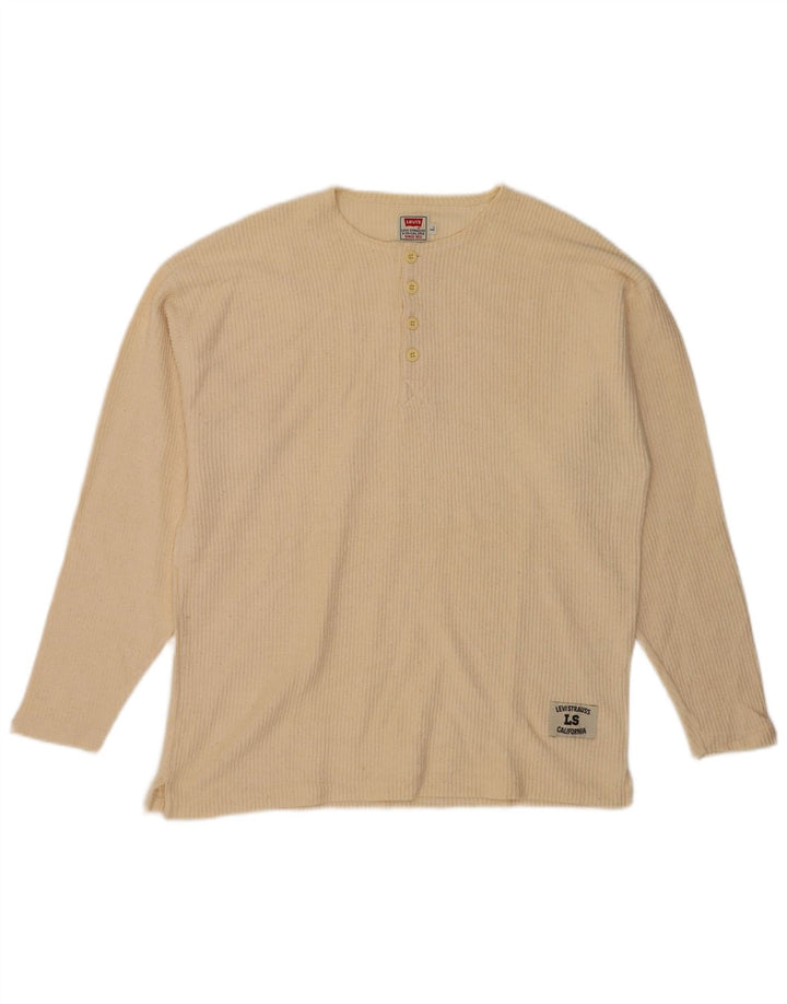 Levi's Hombre Top Manga Larga Algodón Beige Grande