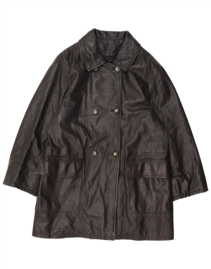 Vintage mujer oversize abrigo de doble pecho IT 42 Medio Negro