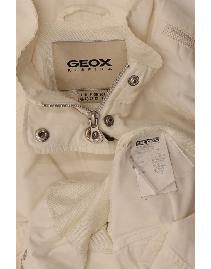 Geox Chaqueta utilitaria Respira para mujer UK 12 Medium Off White Cotton