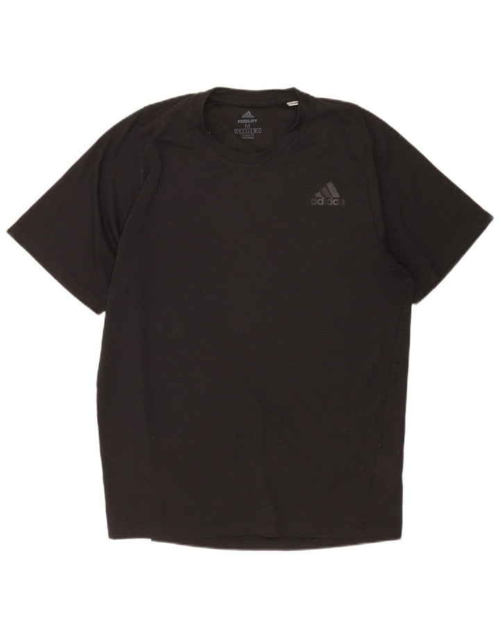 ADIDAS Camiseta Climalite para hombre Top Mediano Negro Poliéster