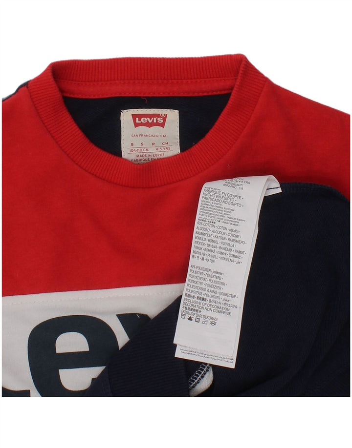 Levi's Sudadera tipo jersey para niños 4-5 años Azul marino Colorblock Classic