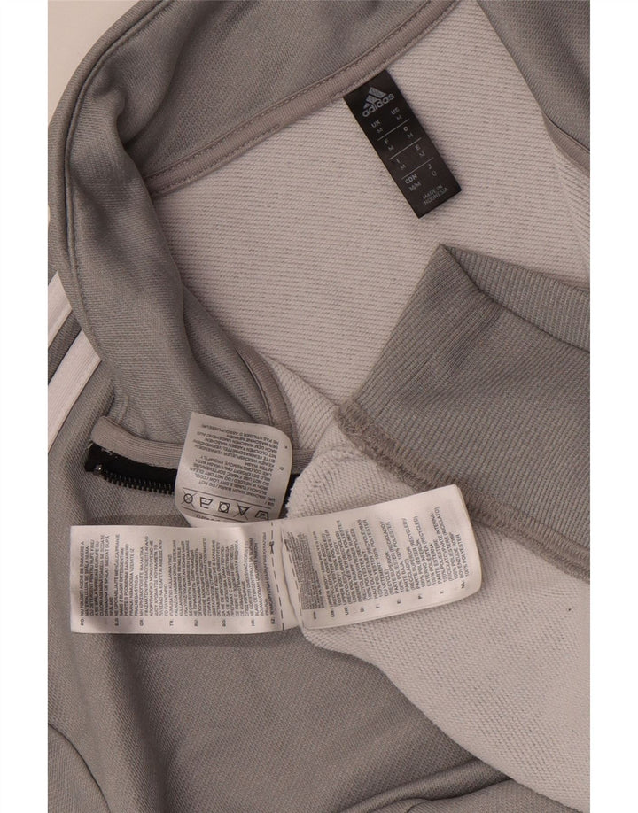 ADIDAS Hombre Aeroready Zip Neck Sudadera Jumper Gris Medio Poliéster