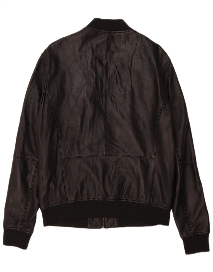 Zara Chaqueta de cuero para hombre Reino Unido 40 Grande Negro
