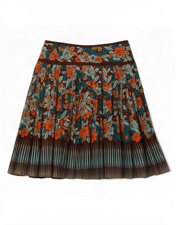 Falda acampanada plisada para mujer de Fat Face UK 10 Small W30 Algodón floral azul