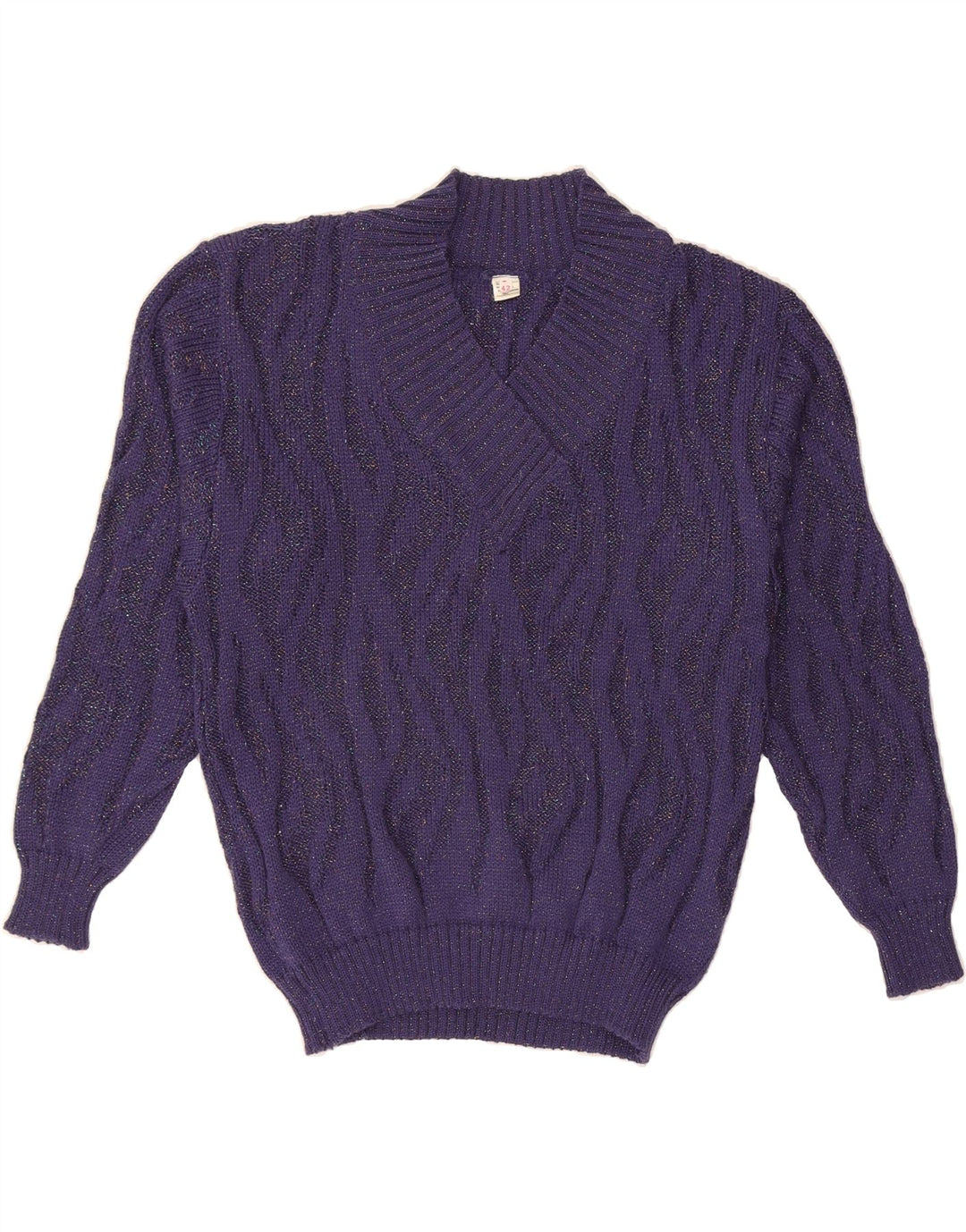 VINTAGE Womens V-Neck Jumper Sweater IT 42 Medium Purple Polyacrylic Vintage Vintage and Second-Hand Vintage from Messina Hembry 