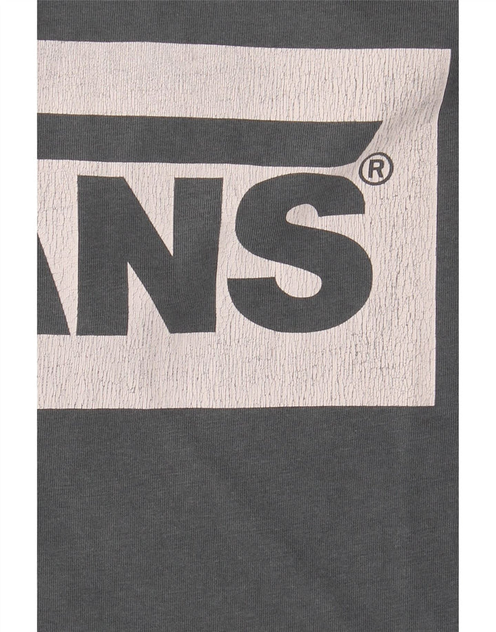 Vans Camiseta clásica con gráfico para hombre, talla grande, gris