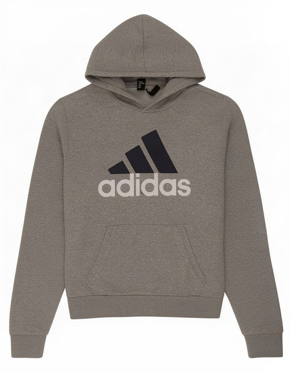 Adidas Hombre Sudadera Con Capucha Gráfica Jersey De Algodón Gris Medio