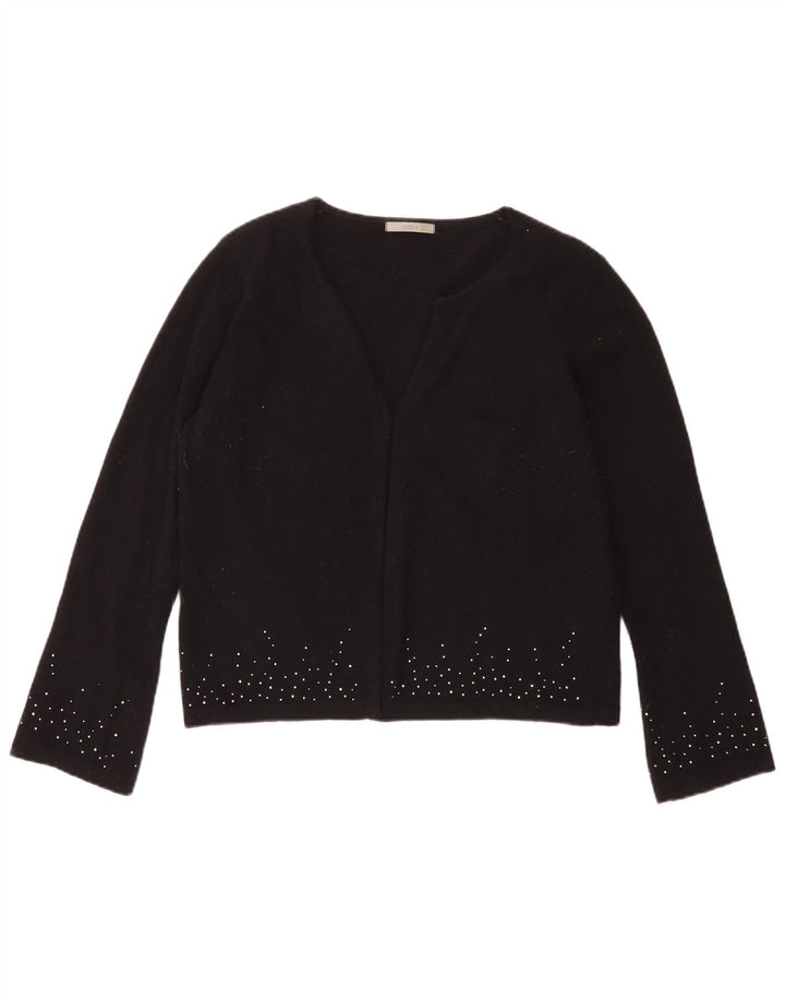 Marks & Spencer Jersey Bolero para Mujer UK 46 Grande Lana Manchada Negra