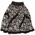 Falda acampanada vintage para mujer mediana W26 viscosa floral negra