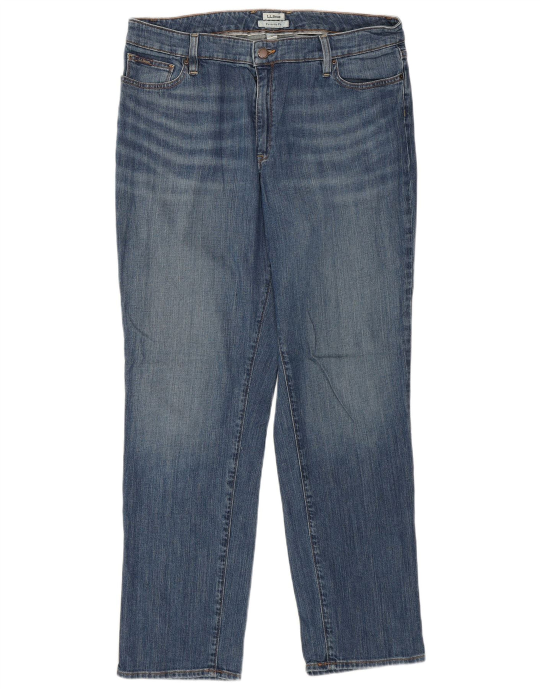 L.L.BEAN Vaqueros rectos de ajuste favorito para mujer US 14 XL W36 L30 Azul