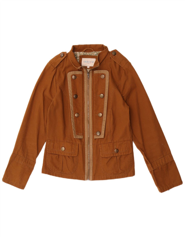 Marks & Spencer Chaqueta militar para mujer UK 12 Algodón marrón medio