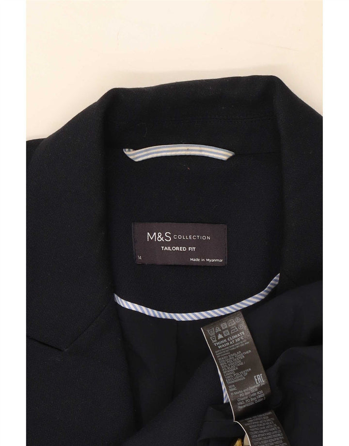 Marks & Spencer Chaqueta tipo blazer de corte entallado para mujer UK 44 Azul marino mediano