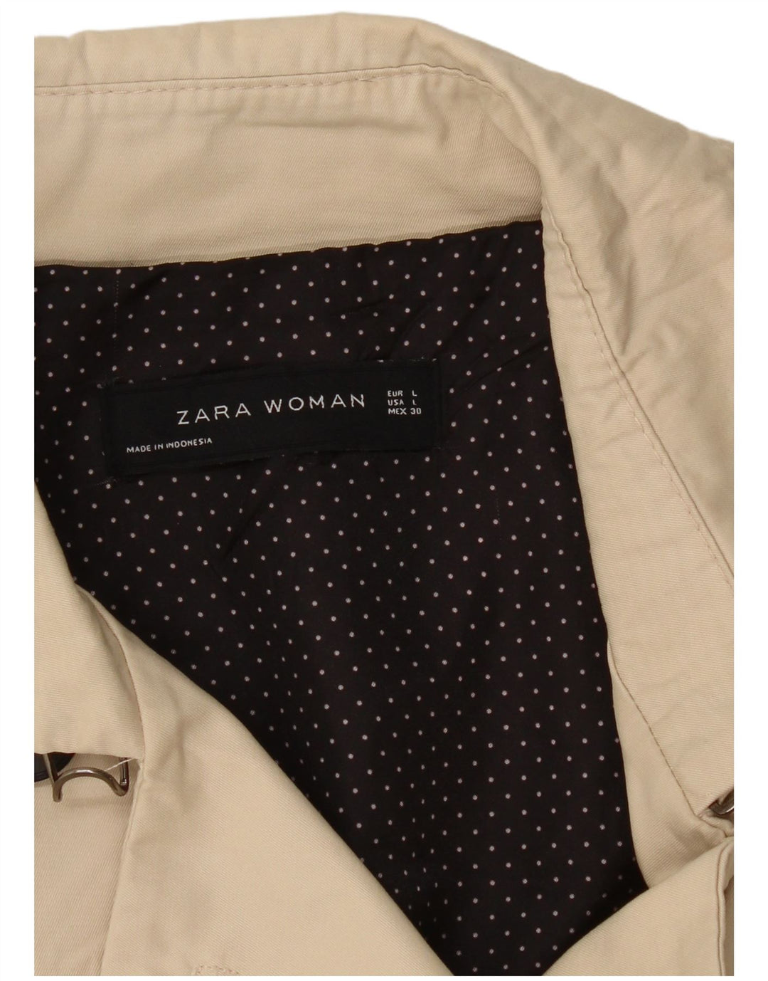 Zara Mujer Gabardina Reino Unido 44 Grande Beige