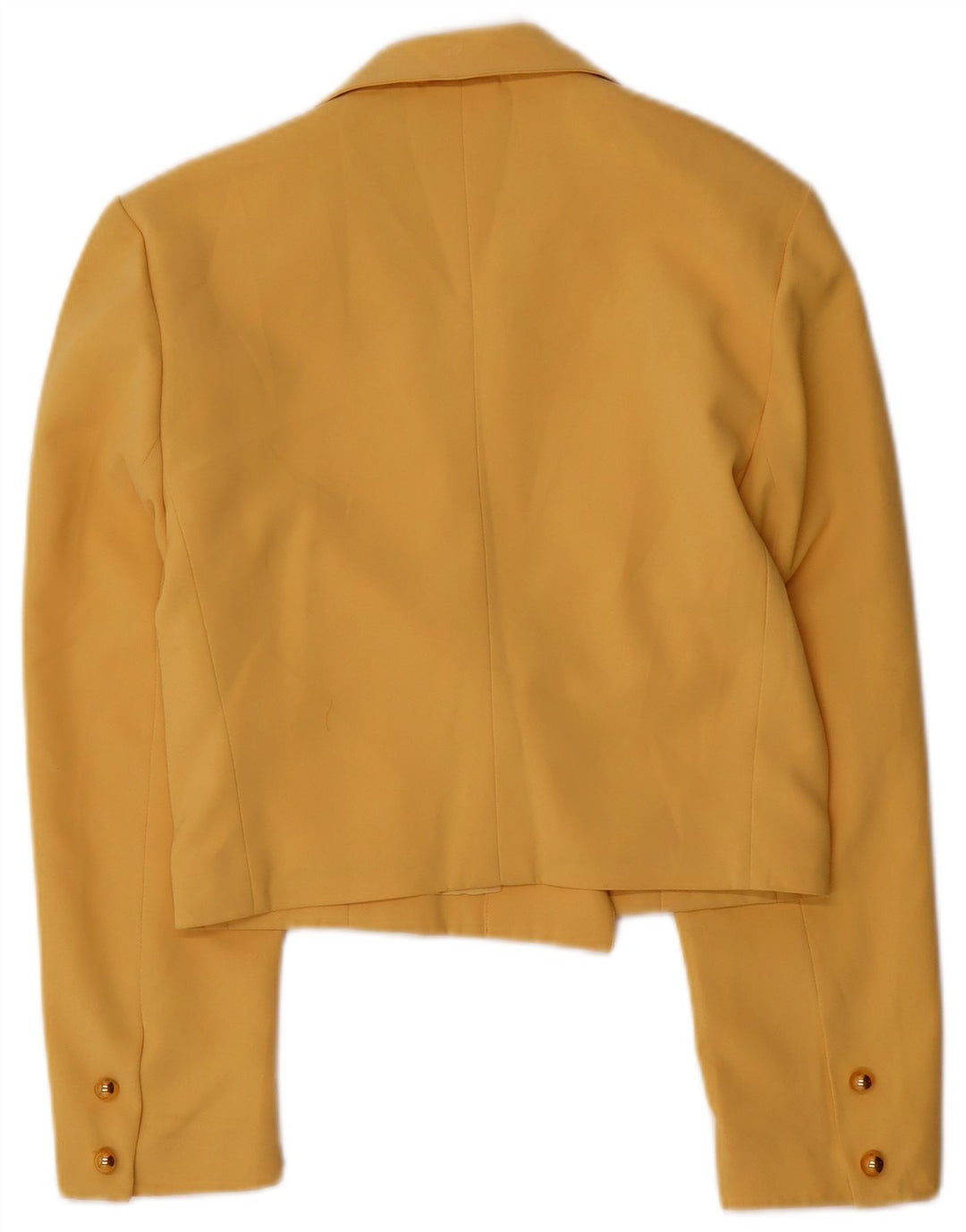 Vintage mujer chaqueta blazer de doble pecho IT 40 pequeño amarillo clásico