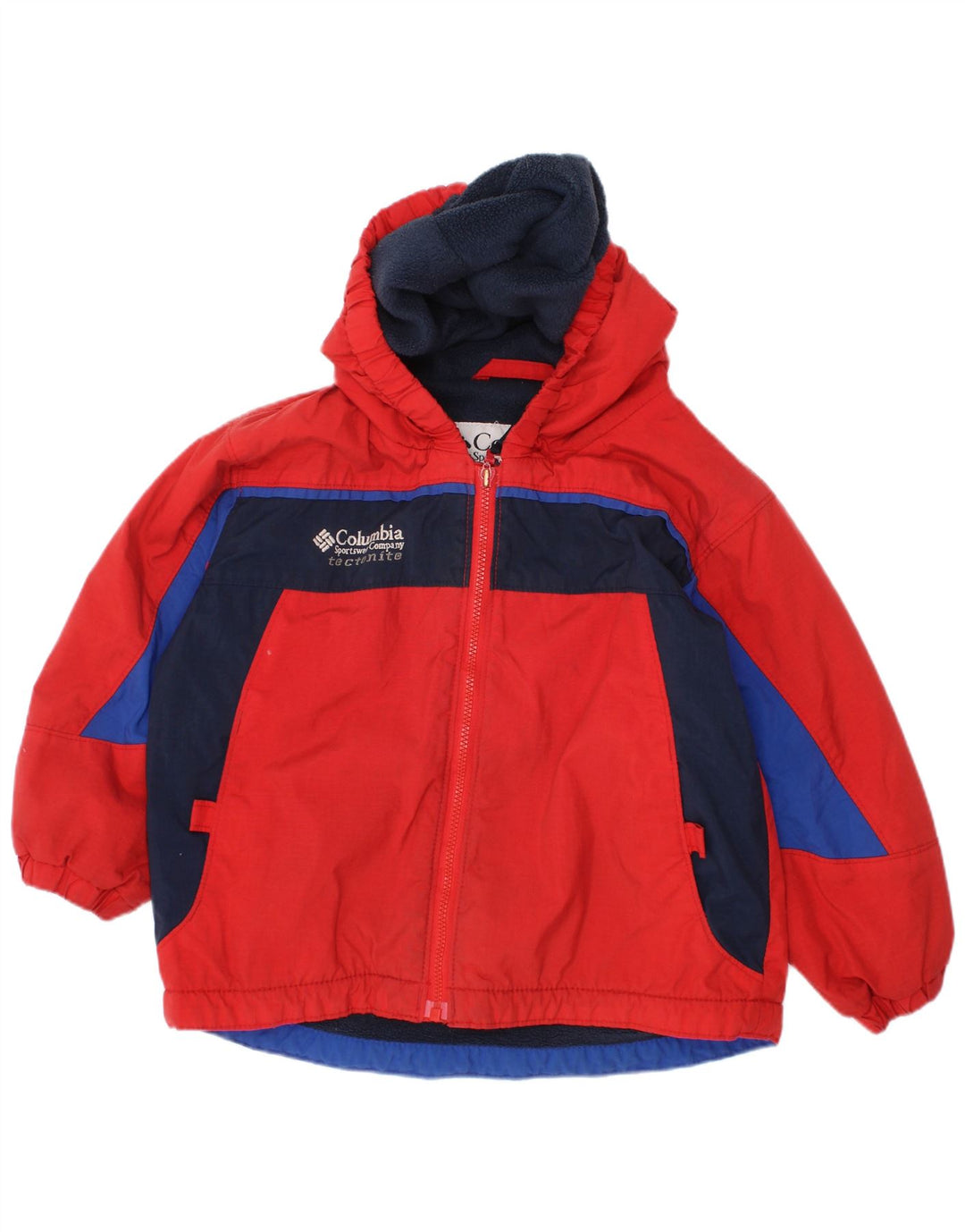 COLUMBIA Chaqueta cortavientos con capucha para niño 2-3 años Rojo Colorblock