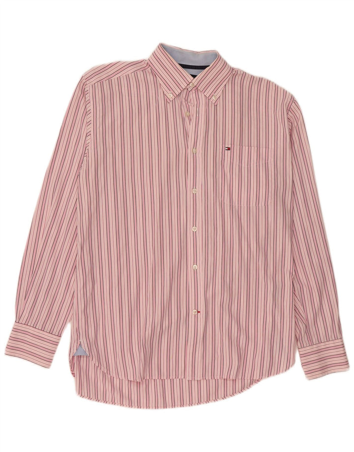 Camisa Tommy Hilfiger Hombre Algodón Rayas Rosa Medio