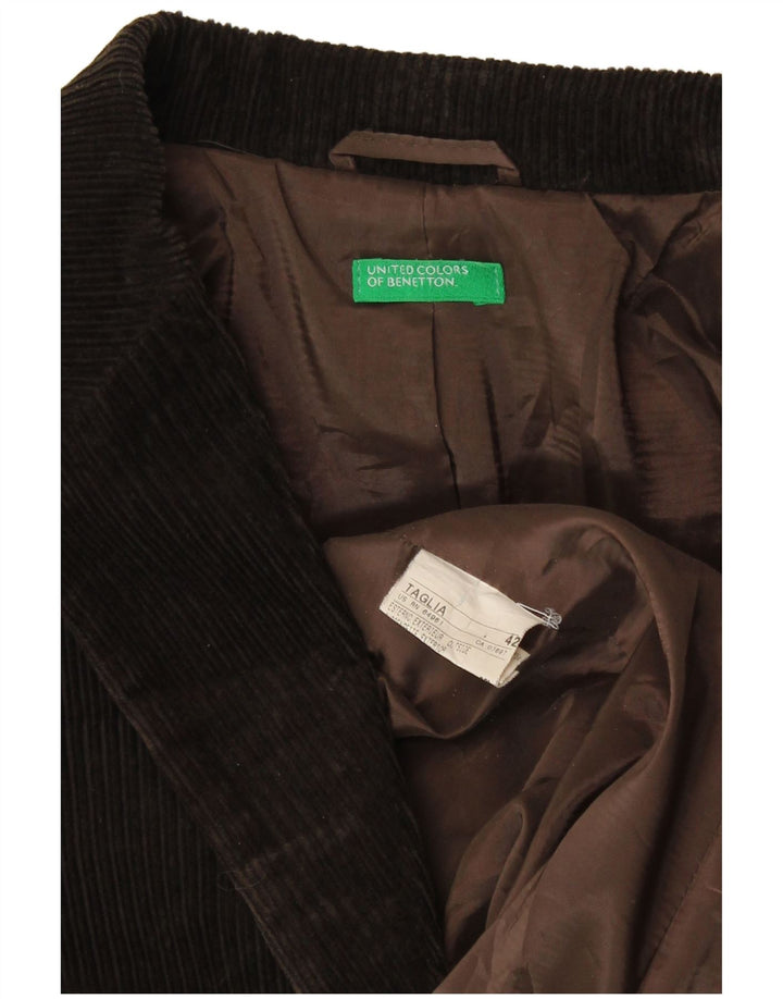 Benetton Chaqueta Americana De Pana De 3 Botones IT 42 Algodón Marrón Medio