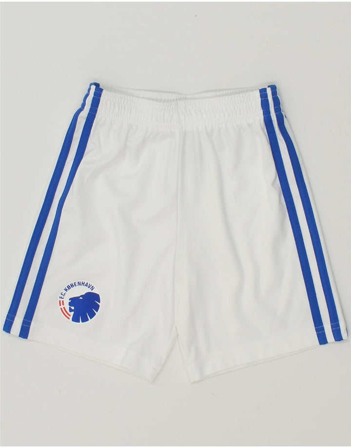 ADIDAS Boys Graphic Sport Shorts 2-3 Years White Polyester Vintage Adidas and Second-Hand Adidas from Messina Hembry 