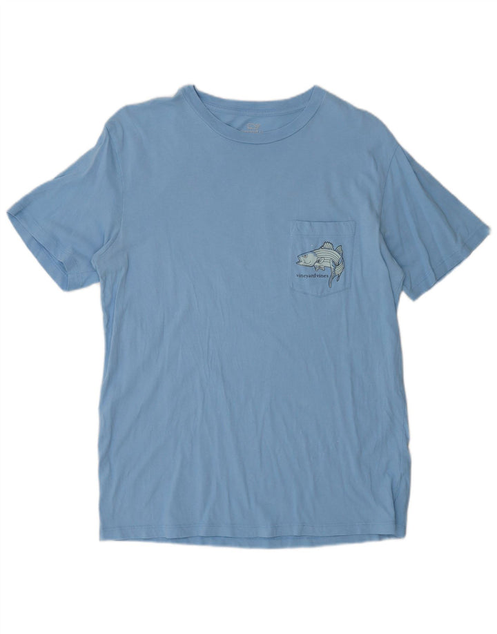 Vineyard Vines Camiseta gráfica para hombre Top Small Blue Cotton Fish