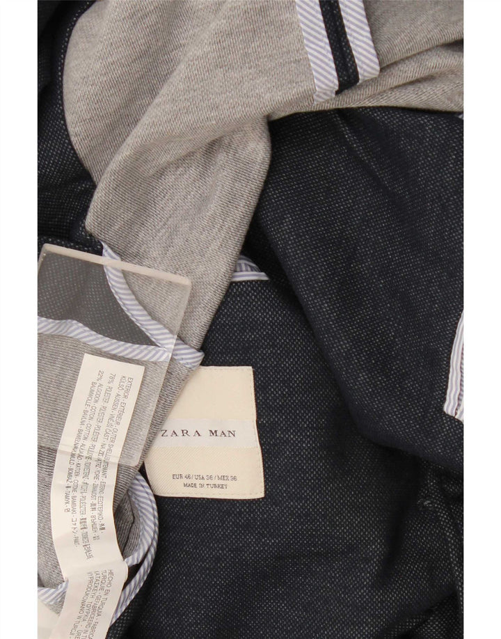 Zara Chaqueta tipo blazer de 2 botones para hombre EU 46 Small Azul marino Poliéster