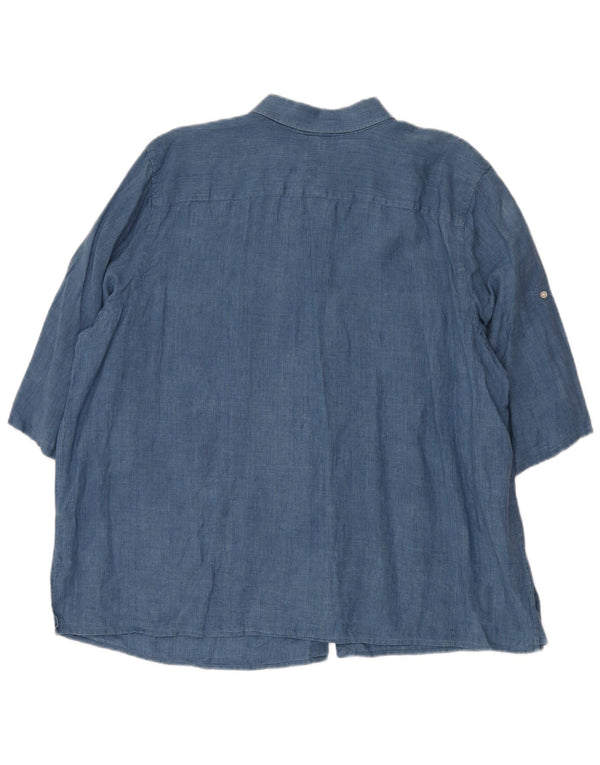 Ralph Lauren Blusa de manga corta de gran tamaño para mujer UK 20 2XL Azul