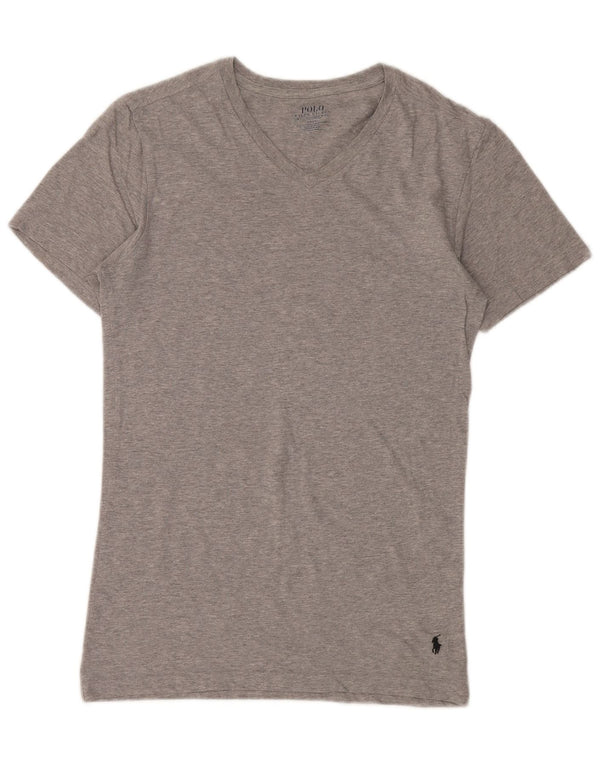 Polo Ralph Lauren Camiseta para Mujer Top UK 10 Small Gris Moteado Algodón