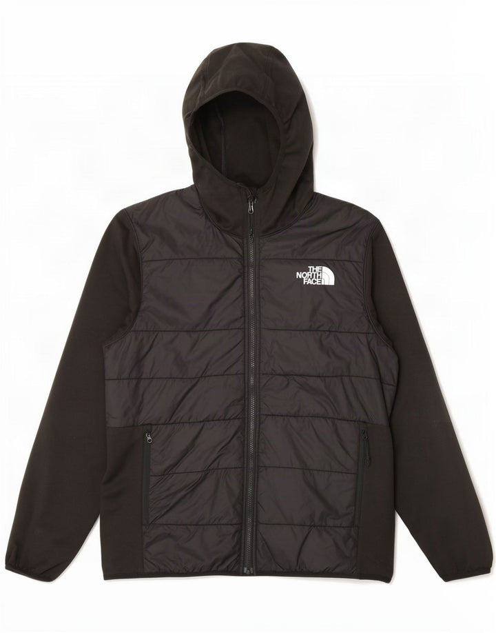 The North Face Chaqueta de chándal acolchada con capucha para hombre, talla grande, negra