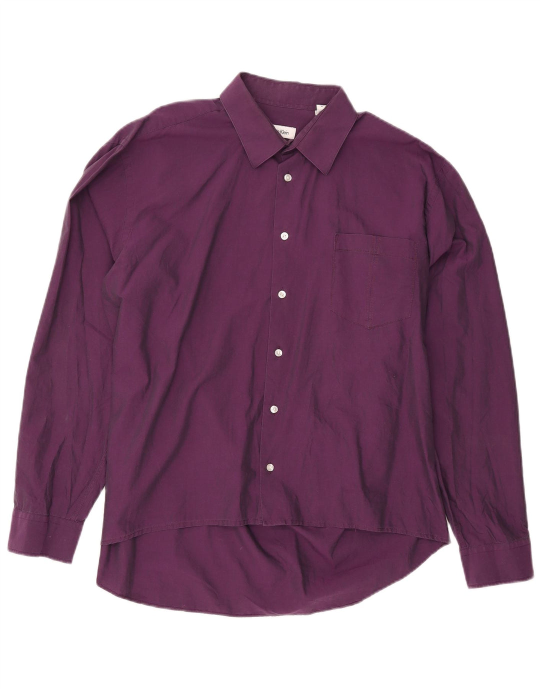 CALVIN KLEIN Camisa slim fit para hombre Talla 44 XL Algodón morado