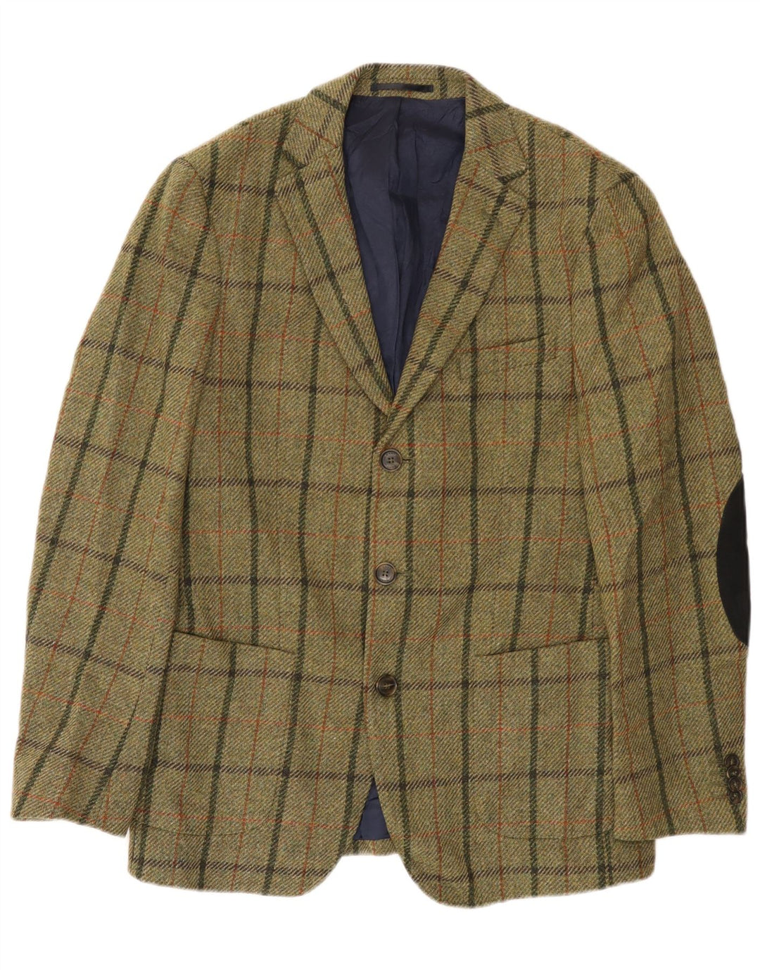 Gant Chaqueta tipo blazer de 3 botones para hombre IT 50 Large Khaki Check Wool